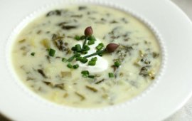 Молочный суп со щавелем